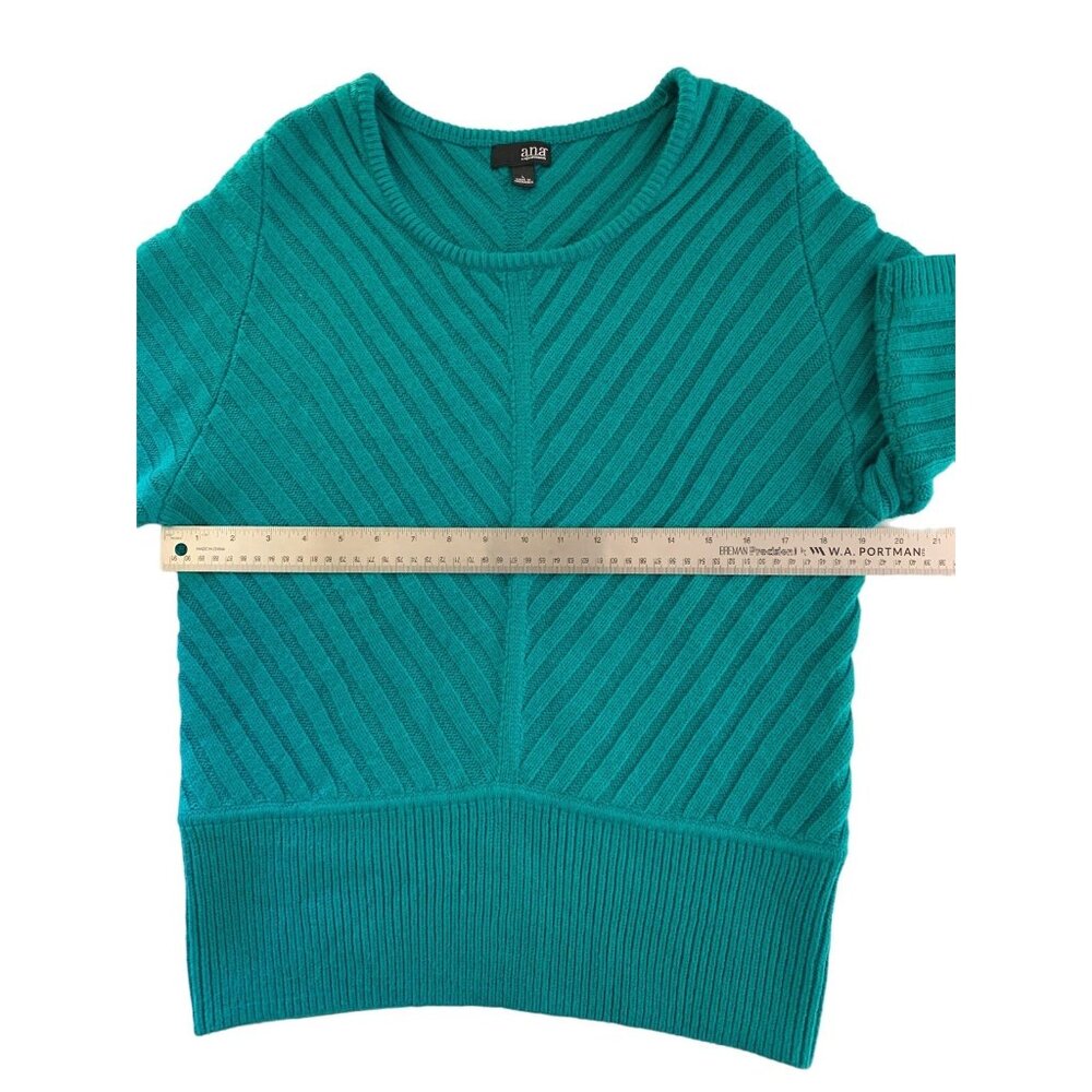 Ana A New Approach Womens Ribbed Knit Sweater Teal Size Large - Picture 7 of 11